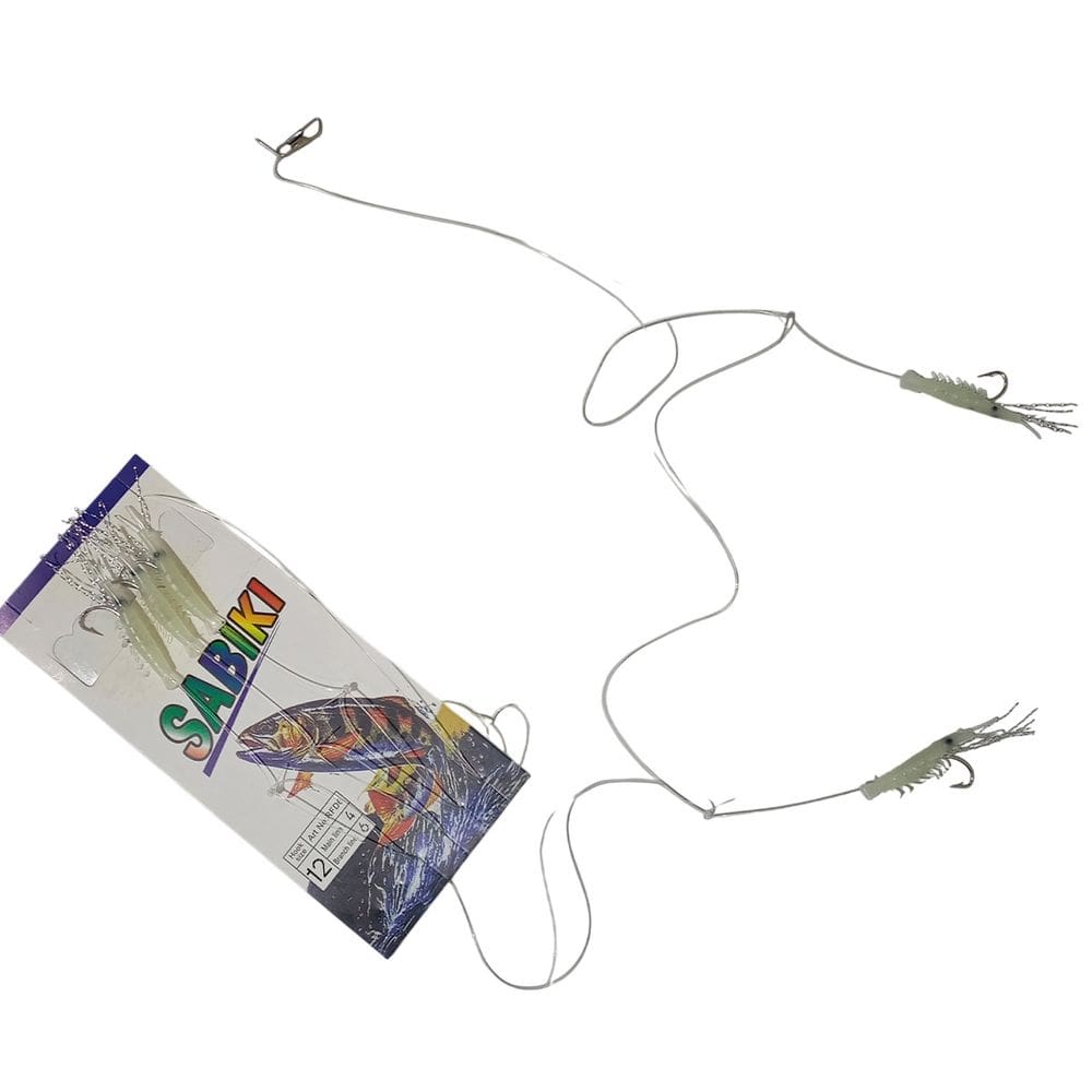 Isca Artificial Pescaria Sabiki 5 Camarao Fluorescente Para Lambari Robalo Tainha Uso Mar Rio Lago Pesca Esportiva