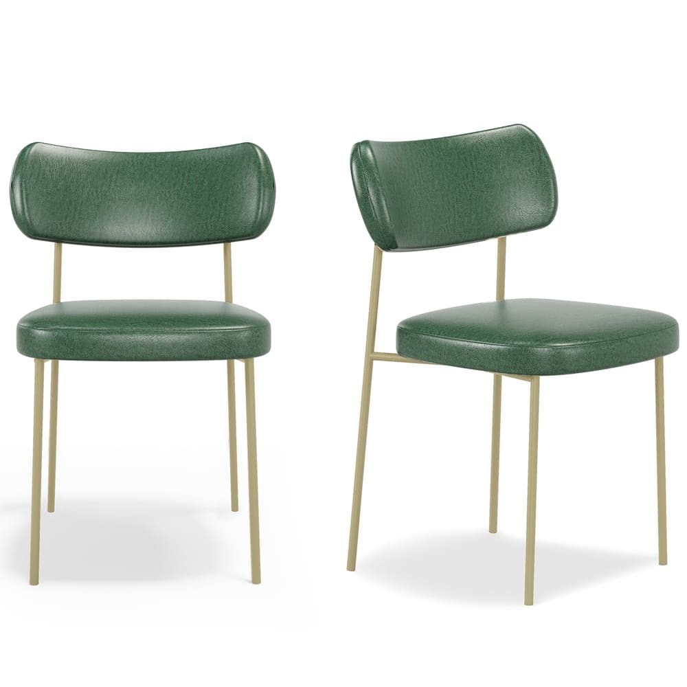 Kit 2 Cadeiras Stela Champanhe  Sala de Jantar Couríssimo Verde - Vallisa Decor