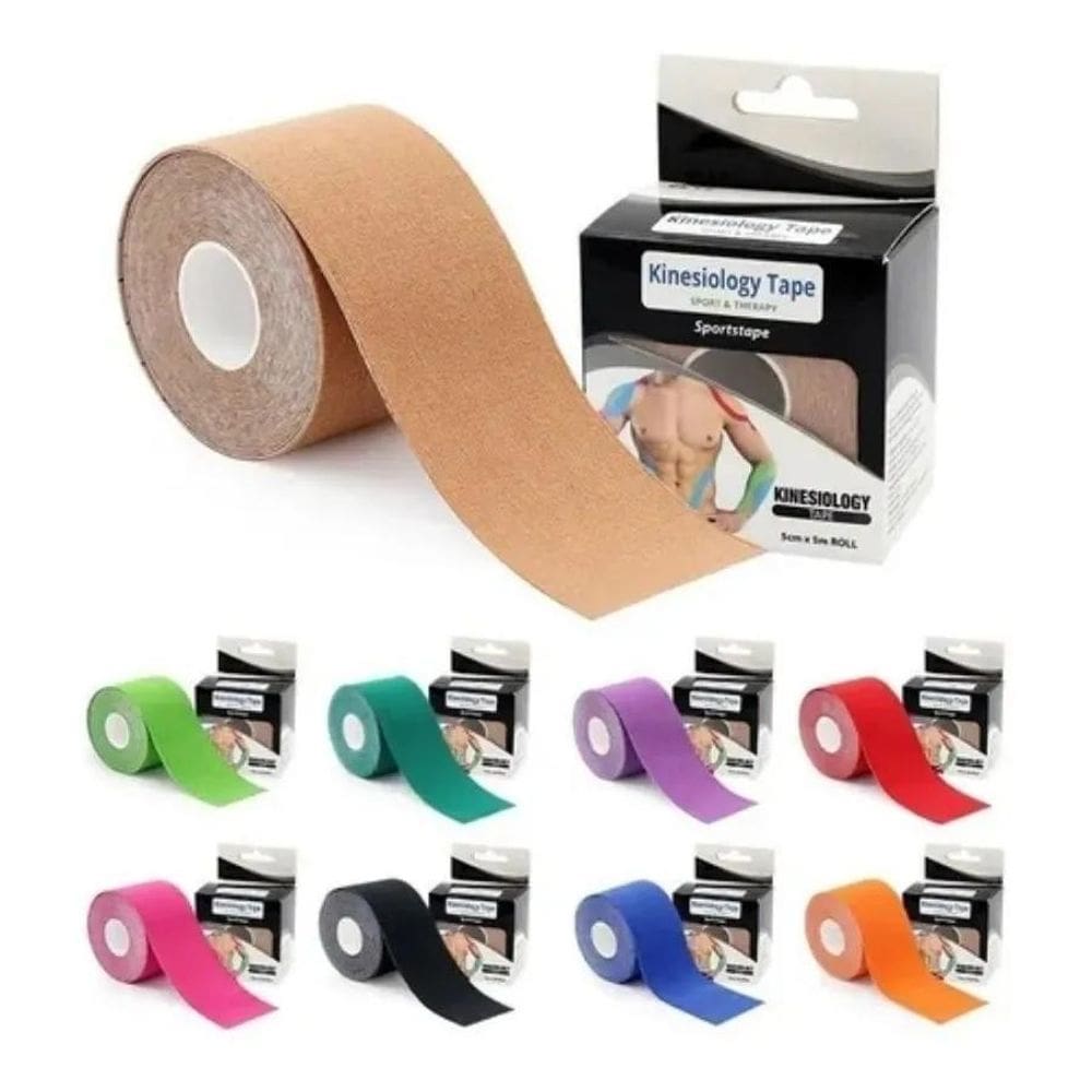 5 Fita Bandagem Kinesiology Tape Adesiva Dor Muscular Cor So