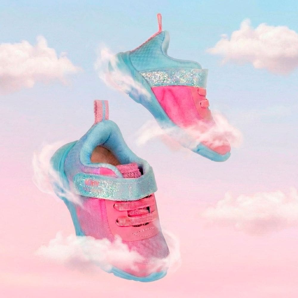 Tênis Infantil Menina Kidy Equilíbrio Rosa e Azul Conforto e Segurança