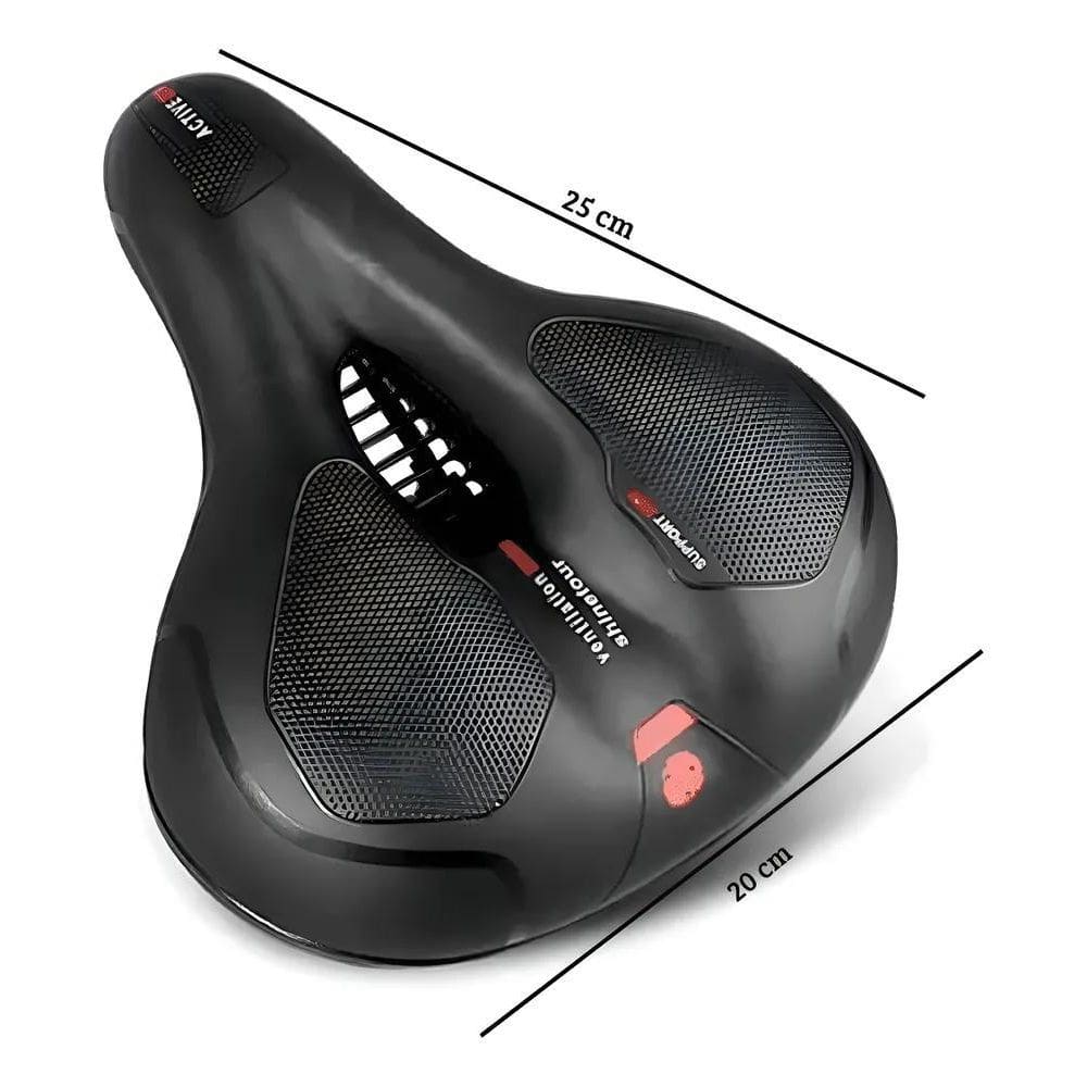 Banco Selim Bicicleta 2 Molas Largo Fita Refletiva Segurança