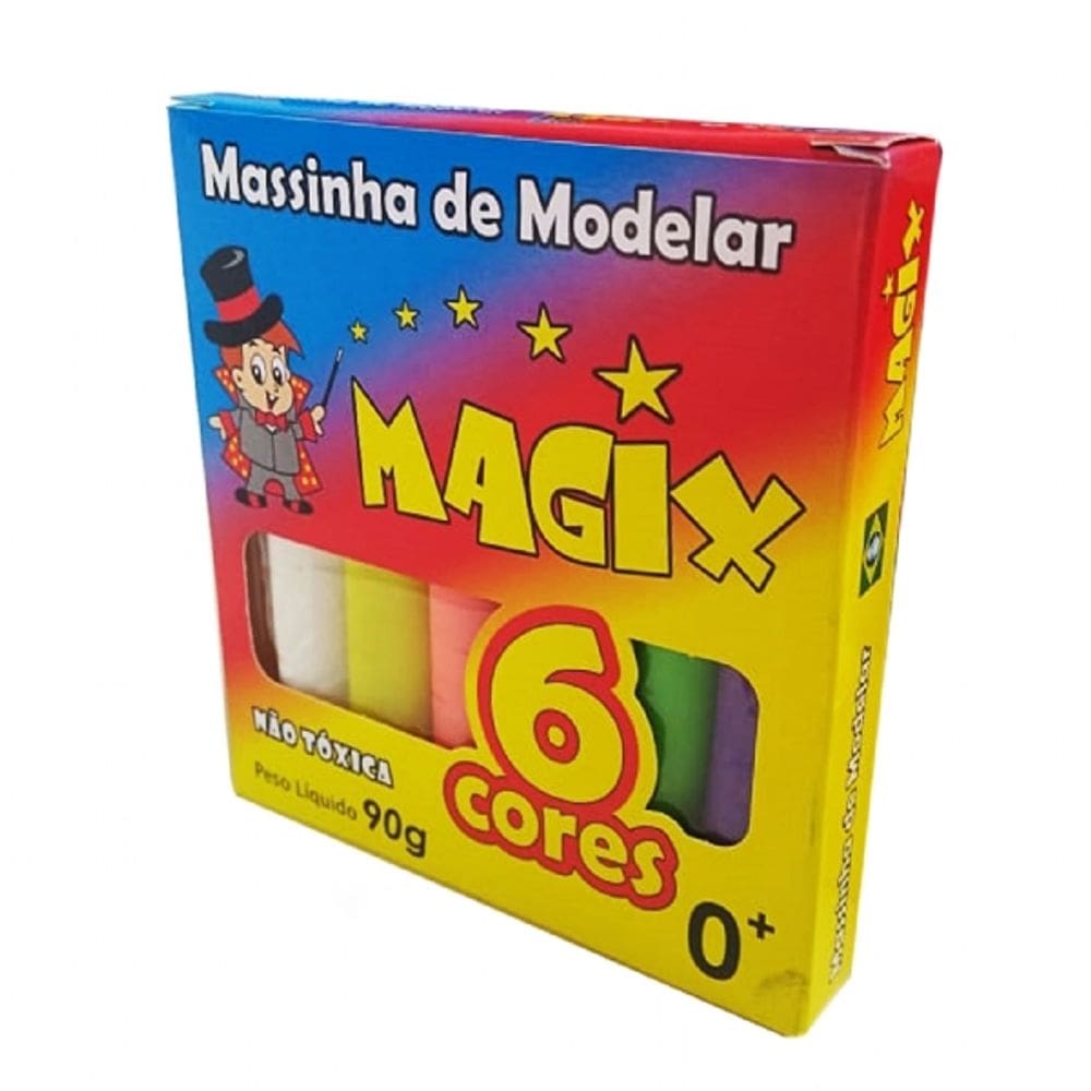 Massinha De Modelar Com 6 Cores 90 Gramas