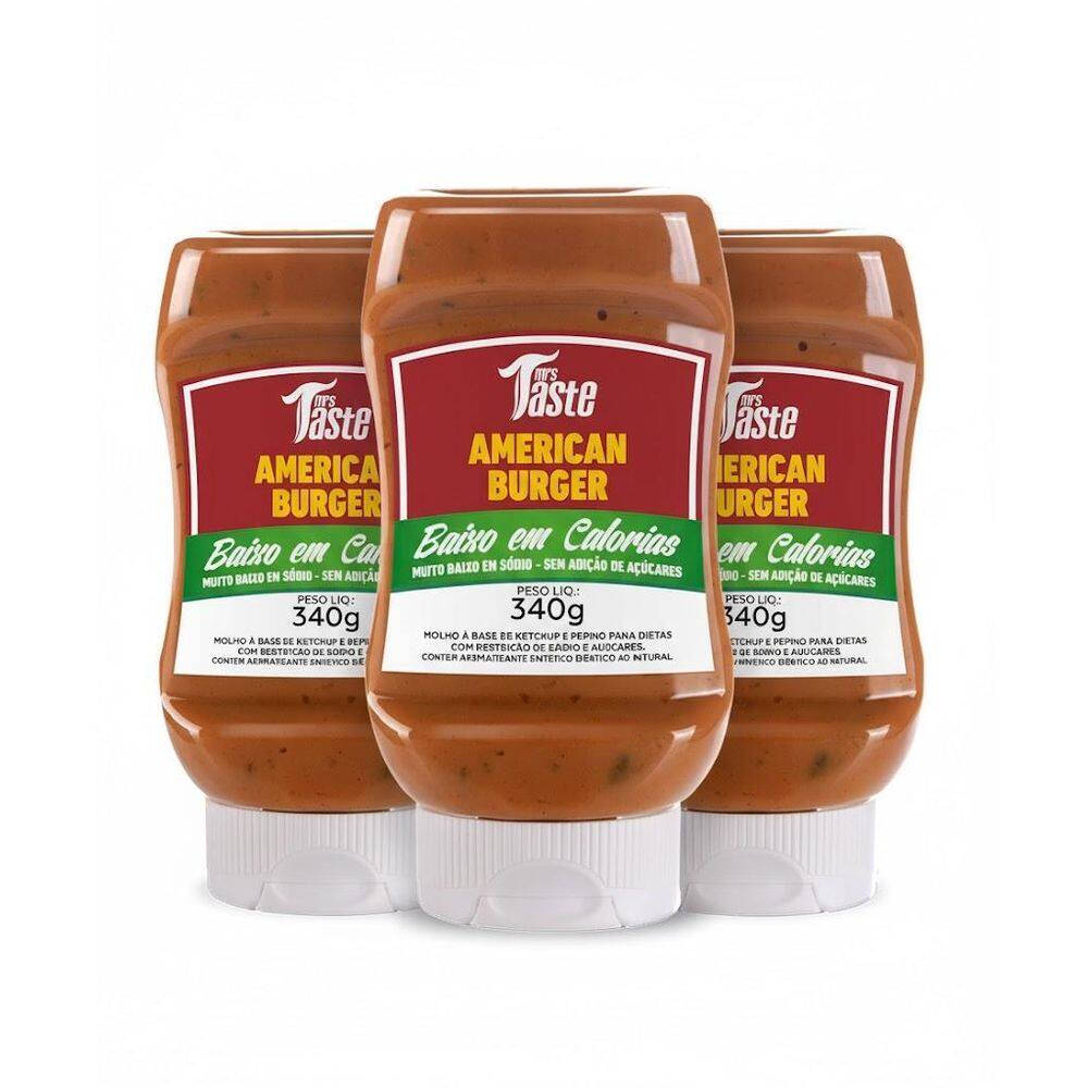 Kit 3 Molho American Burguer 340G Saudavel E Saboroso Zero