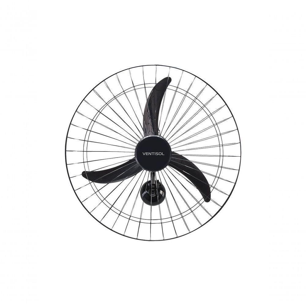 Ventilador De Parede Ventisol Oscilante New 60 Cm Metal Preta 1200rpm 220V