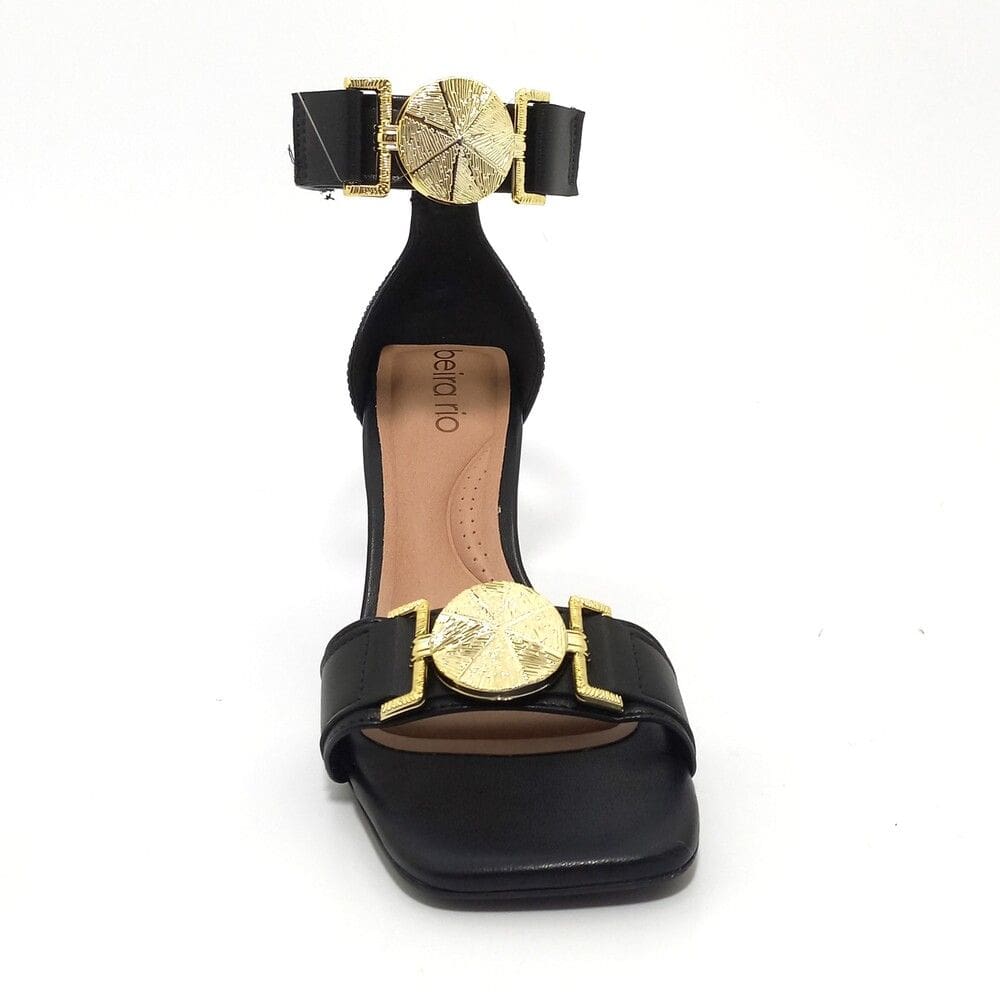 Sandalia Beira Rio Preta Salto Alto 8490 Moda Fashion
