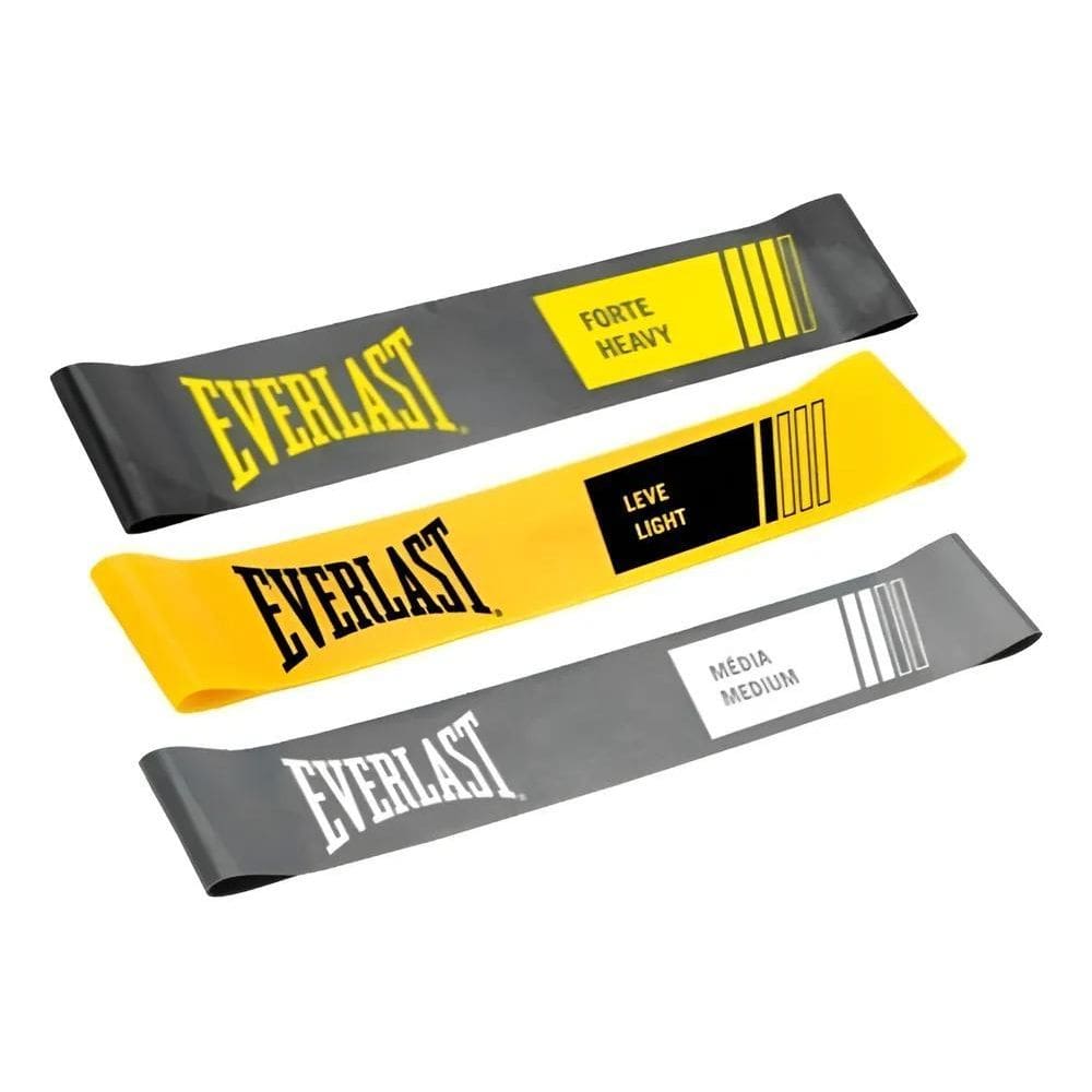 Kit 3 Mini Band Tensão Progresiva Everlast - Preto
