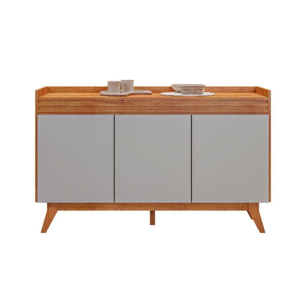 Buffet Aparador Sala De Jantar Estar 3 Portas Ibiza 3 Portas Mel Com Off White