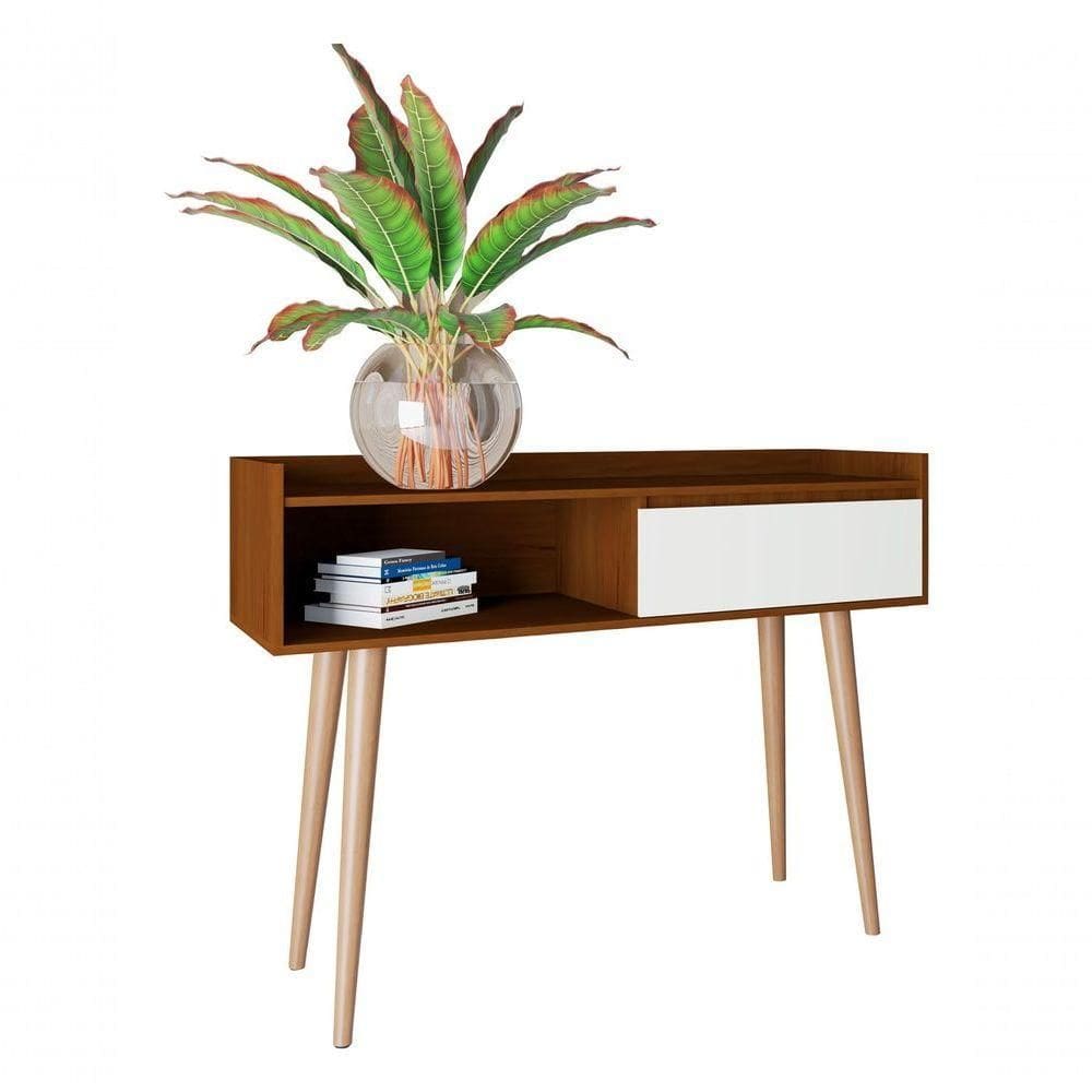 Aparador Retrô Delta Freijó Com Off White - Moveisaqui