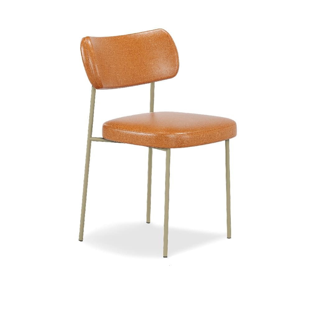 Cadeira Stela Champanhe Escritório Couríssimo Whisky - Vallisa Decor