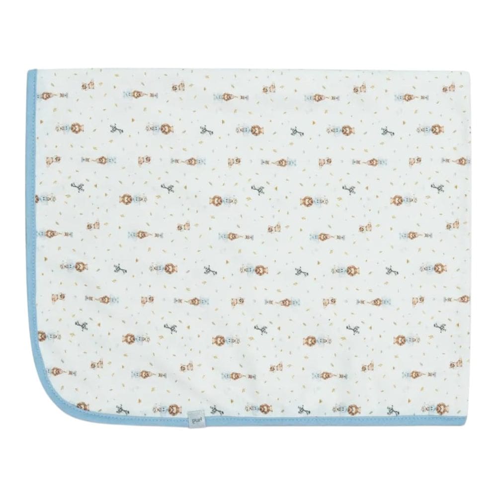 Cueiro Bebê Estampado Suedine Amigos no Safari Azul - Hug