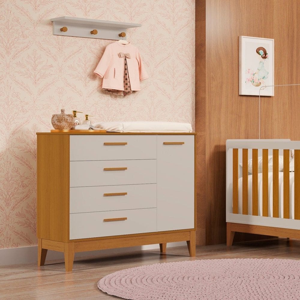 Cômoda Sapateira para Quarto de Bebê Flip Areia Fosco / Savana