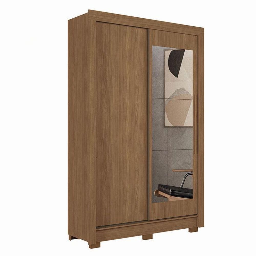 Guarda Roupa Solteiro 2 Portas De Correr Com Espelho Lapa Jatobá - Santos Andirá