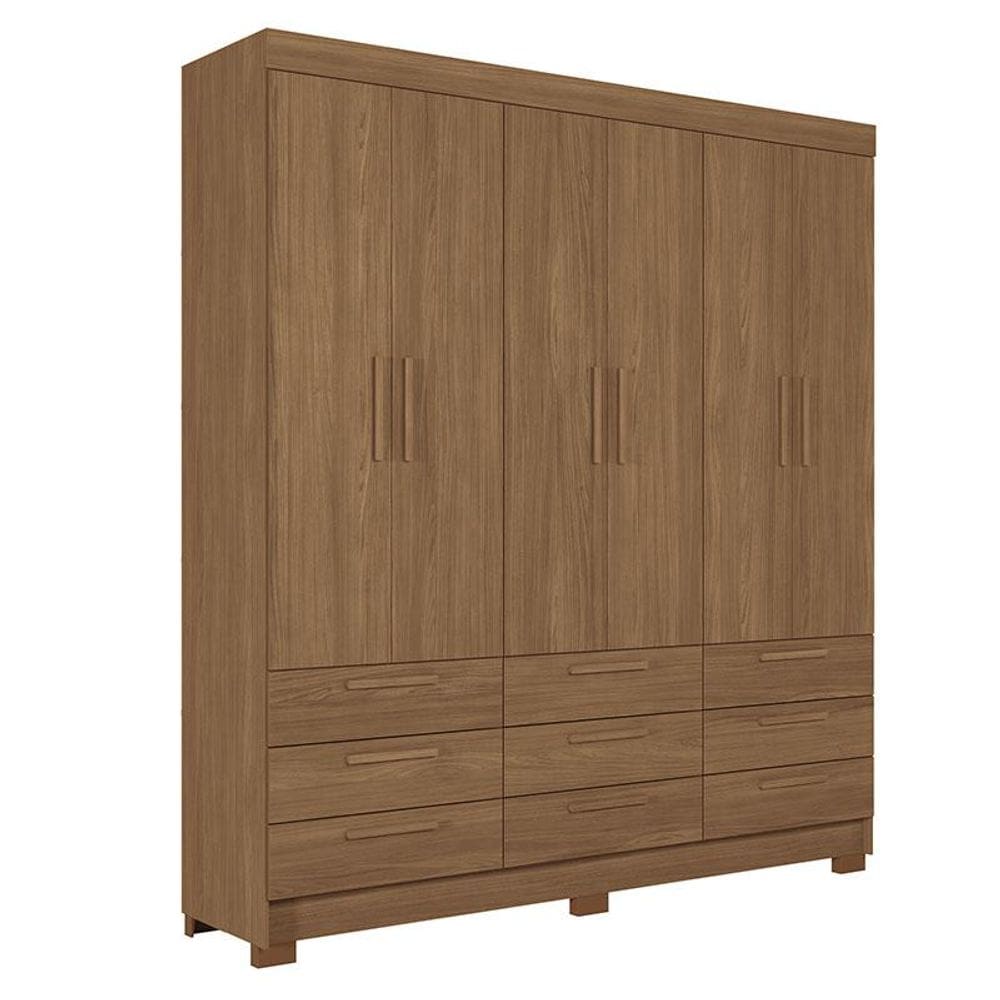 Guarda Roupa Colombo 6 portas 9 Gavetas Jatobá Acetinado - Santos Andirá