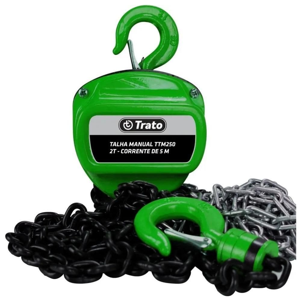 Talha Manual 2 Toneladas 2000Kg Corrente 5Mm - Trato Ttm250