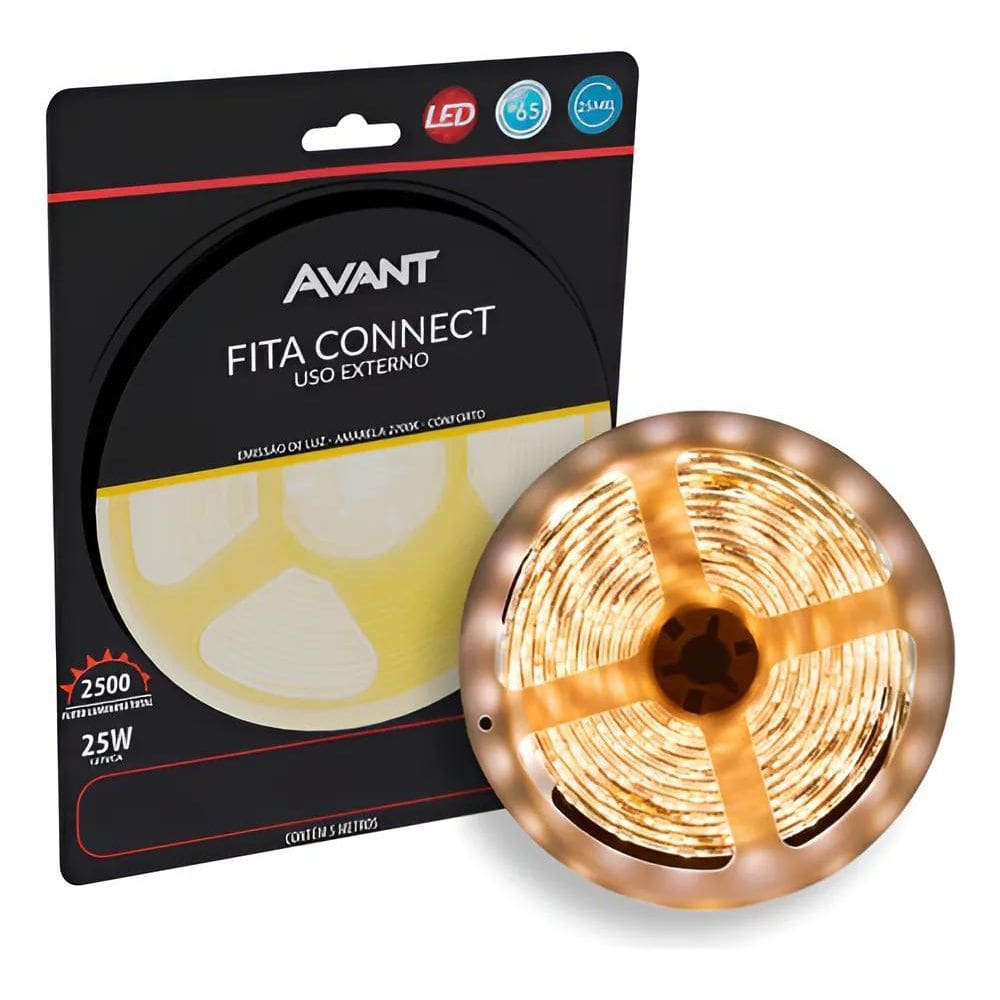 Fita Led Connect 5W 5M 2700K Tensão Direta - Avant Luz Branc