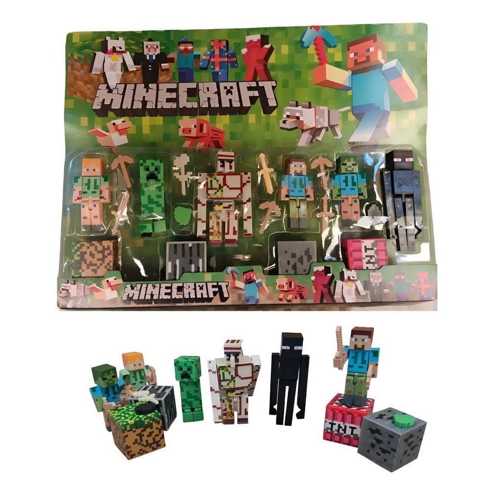 Minecraft 19 Peças Steve Creeper Esqueleto Zumbi Alex Enderd