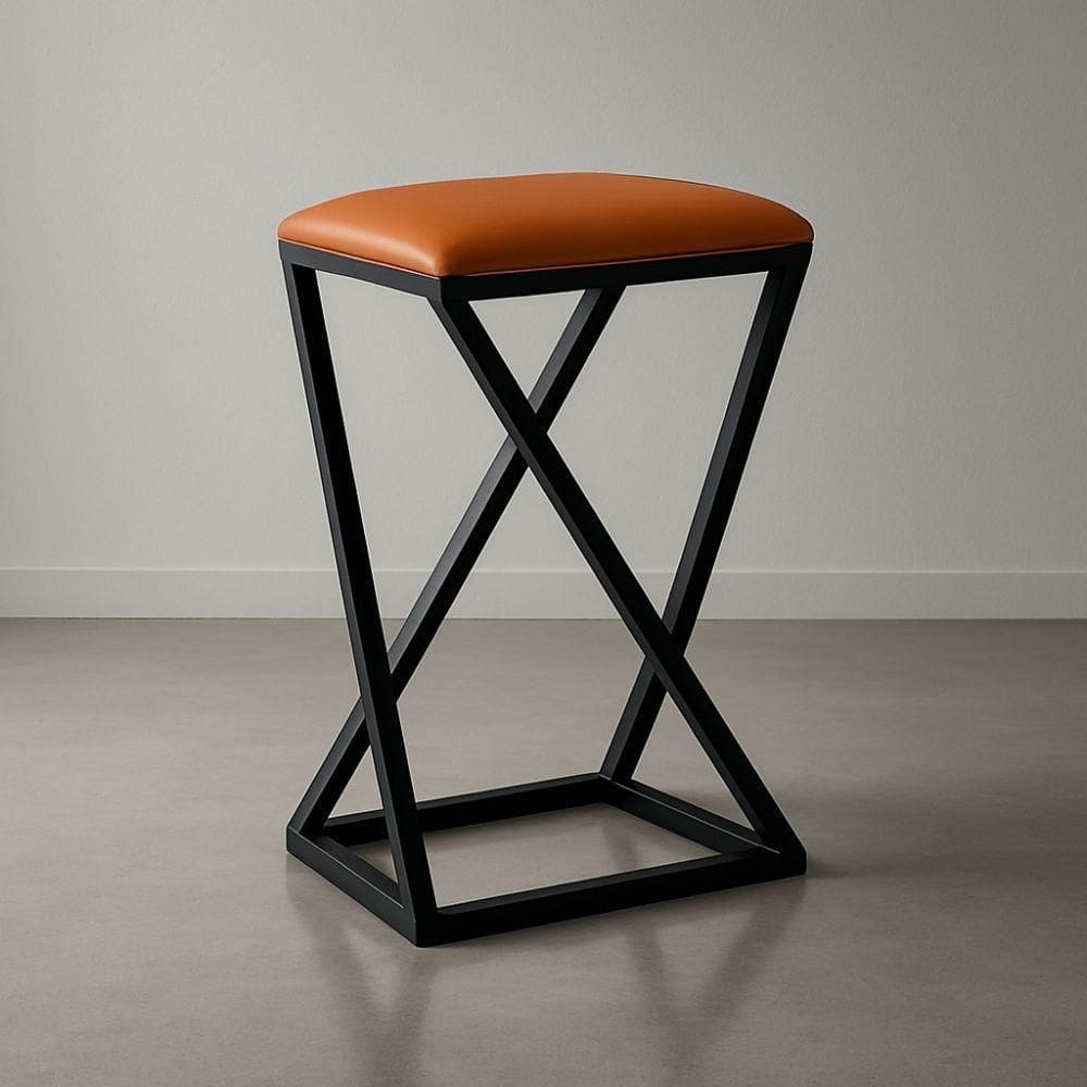 Banqueta Banco Banquinho Baixa 50 Cm Cozinha Balcão Corino Cor:caramelo