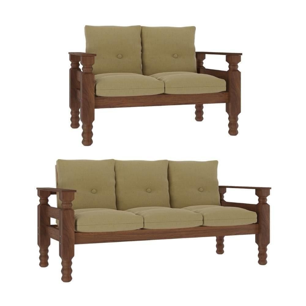 Jogo De Sofá Madeira Maciça 2 E 3 Lugares Liz Multimóveis Cr7004 - Areia Areia