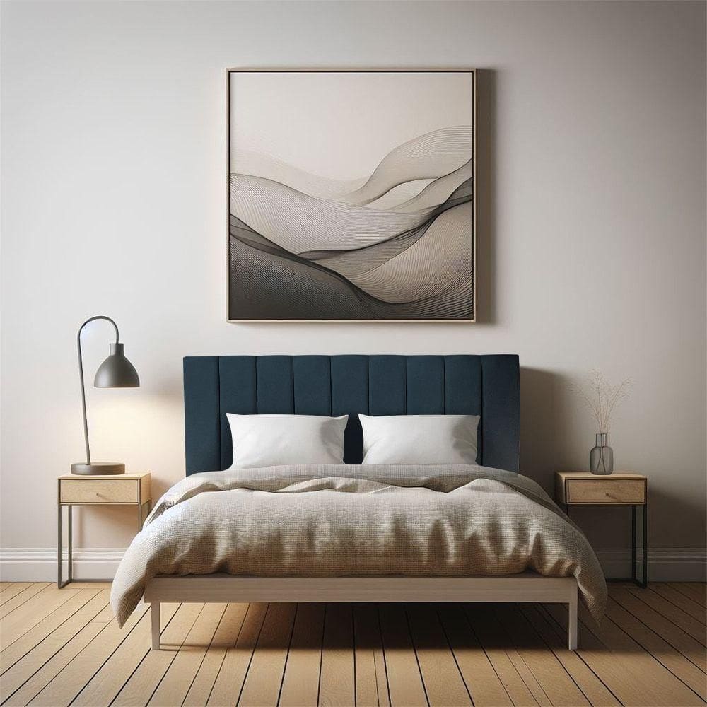 Cabeceira Painel Casal King 1,95m Londres Veludo Azul Marinho Dal Poz Estofados