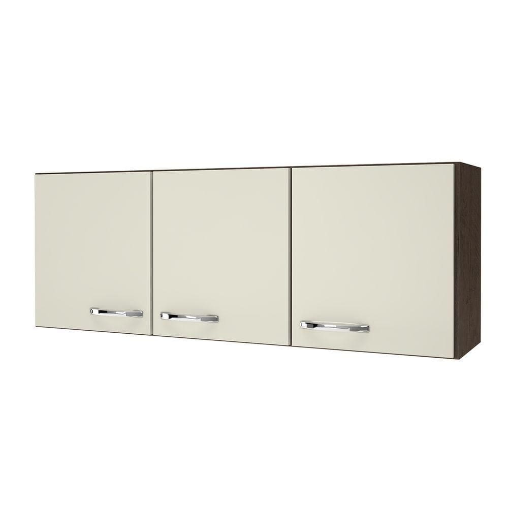 Armário De Cozinha 1,20mts Pop Faro 3p Noce / Off White - Indekes