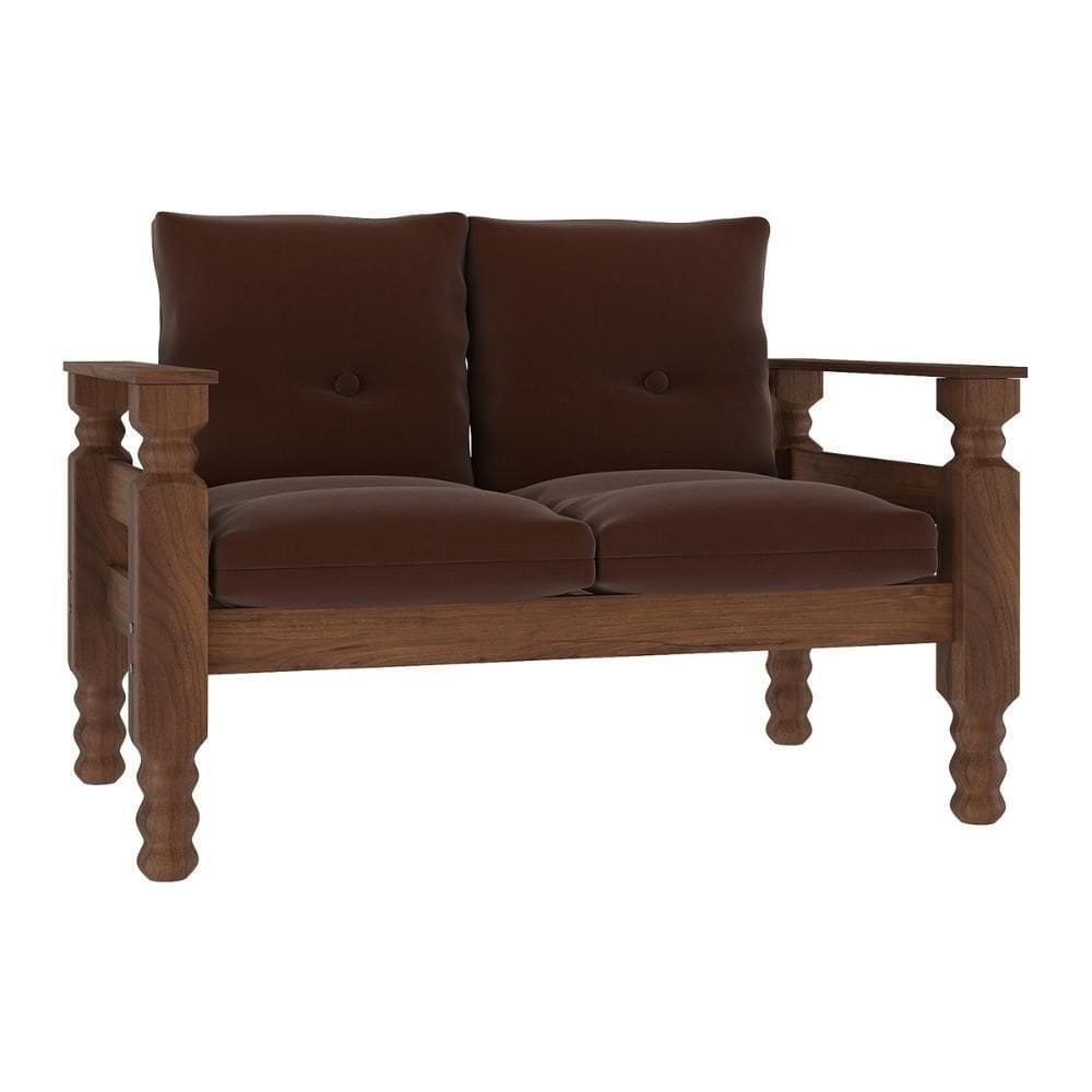 Namoradeira 2 Lugares Madeira Maciça Liz Multimóveis Vcr7002 - Marrom Marrom
