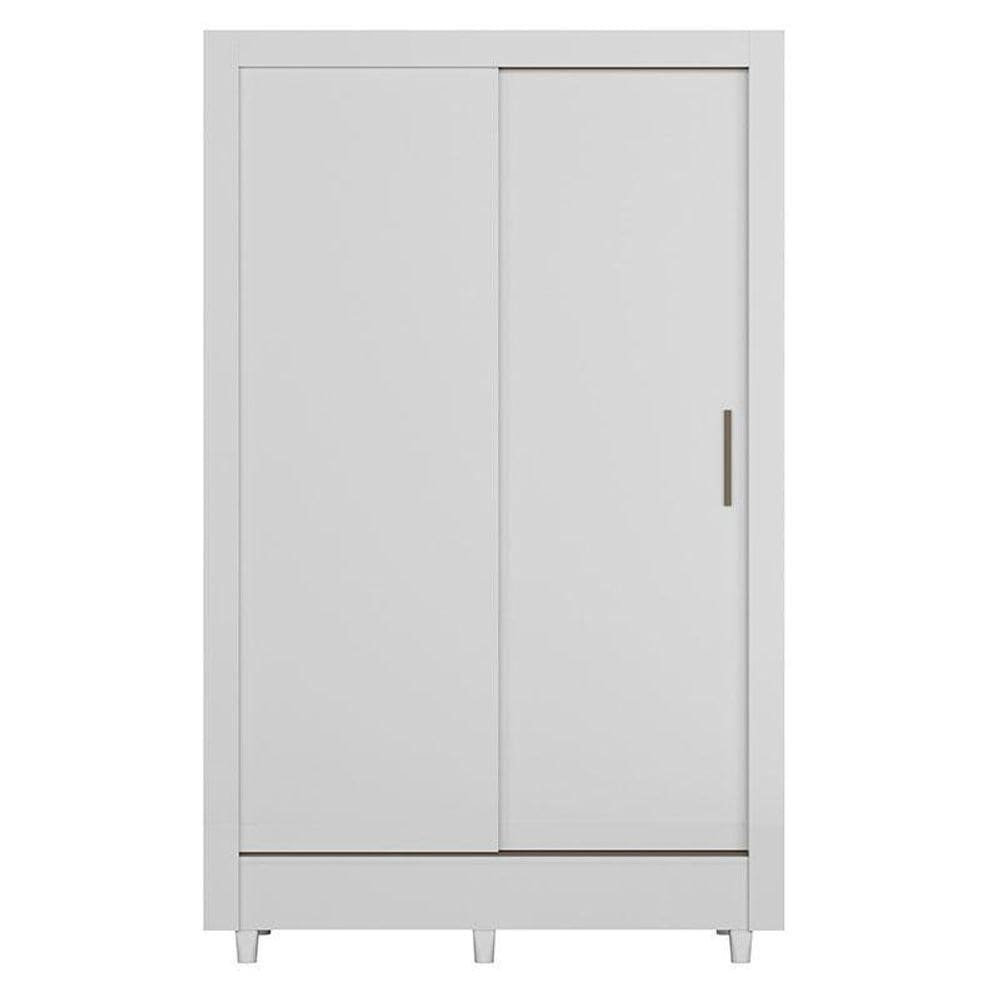 Guarda Roupa Belgica 2 Portas De Correr Branco Brilho - Santos Andirá