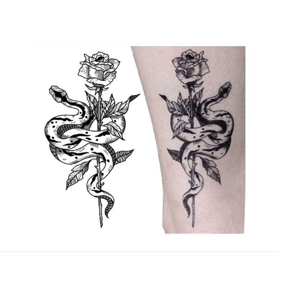 Tatuagem Temporária Delicada Cartela Serpente Cobra