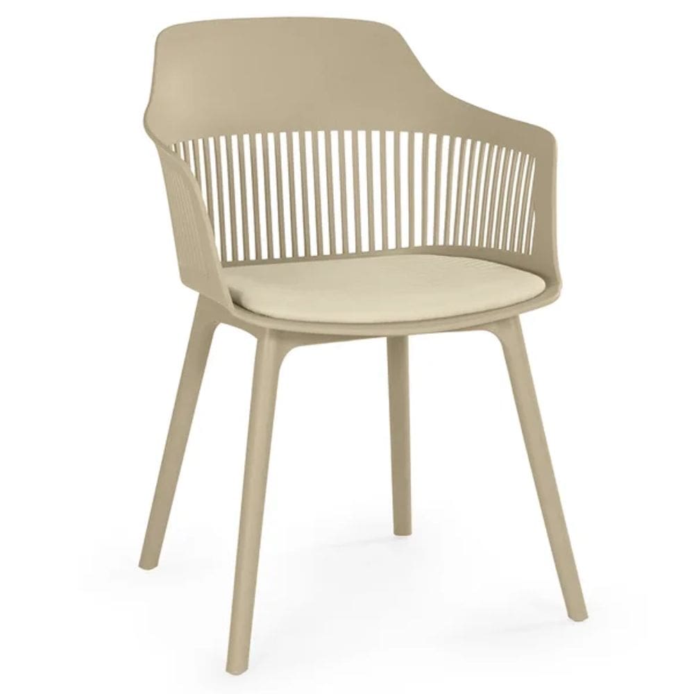 Cadeira De Jantar Montreal Marcela Design Moderno Liso Nude