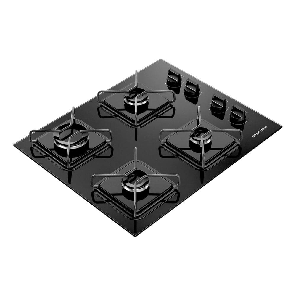 Cooktop 4 Bocas A Gas Vidro Preto Power - Brastemp
