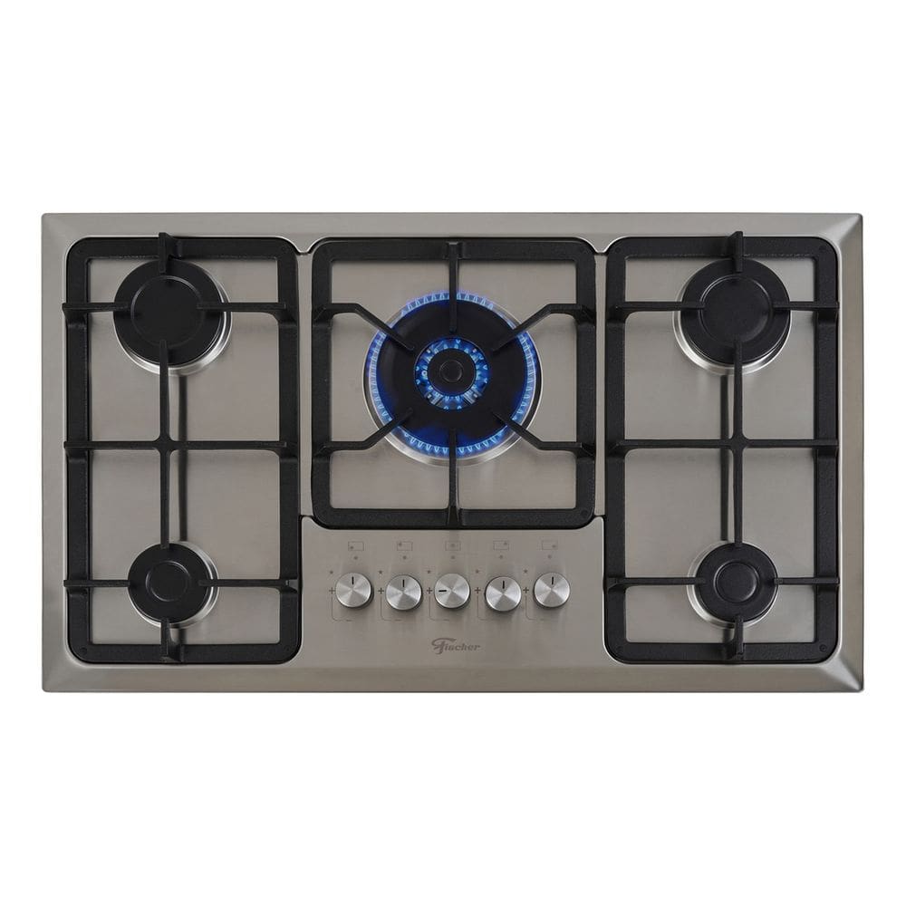 Cooktop 5 Bocas A Gas Vidro Preto Intense - Fischer