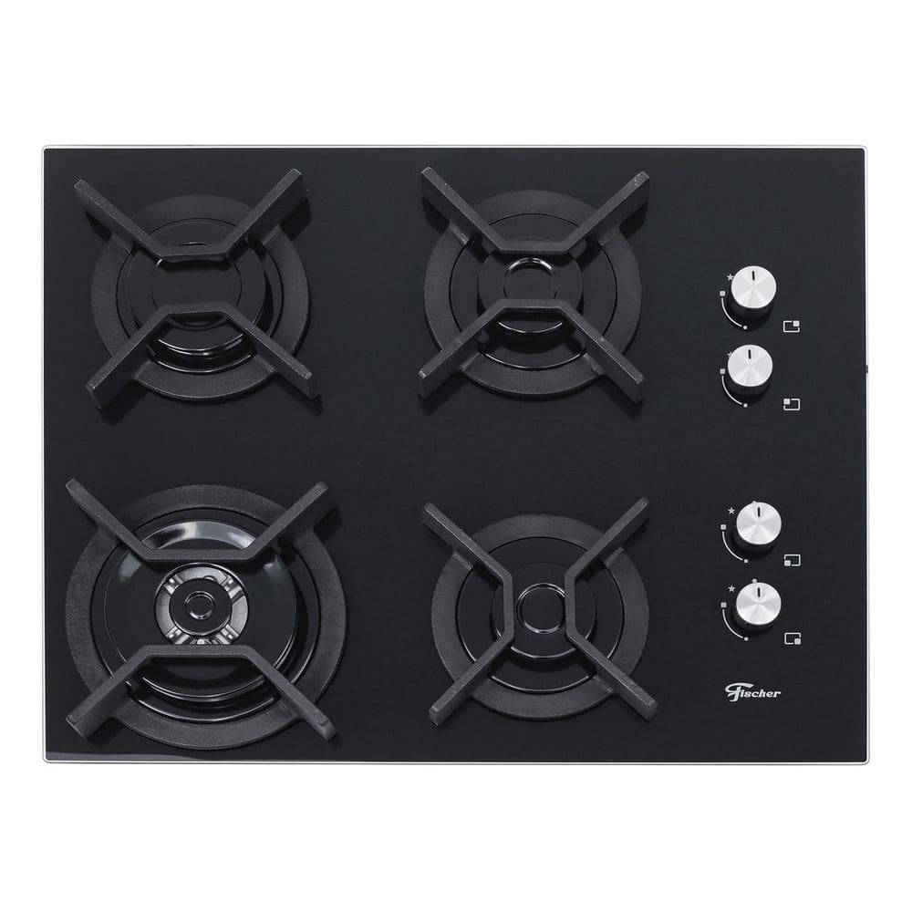 Cooktop 4 Bocas A Gas Vidro Preto Pro Cook - Fischer