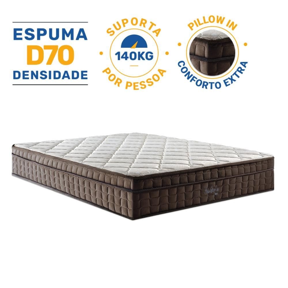 Colchão de Espuma D70 Pillow In Ultra Dream Anjos Queen 158cm