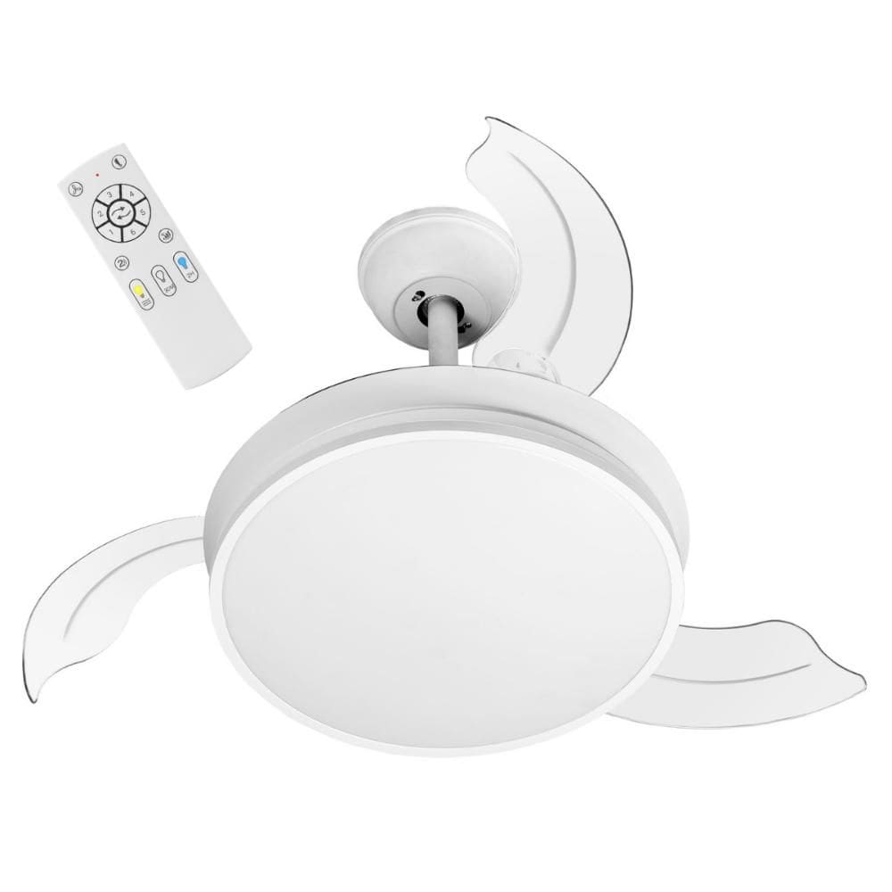 Ventilador de Teto Retrátil 3 Pás 55W LED 3 Cores Com Controle Remoto Venti Delta