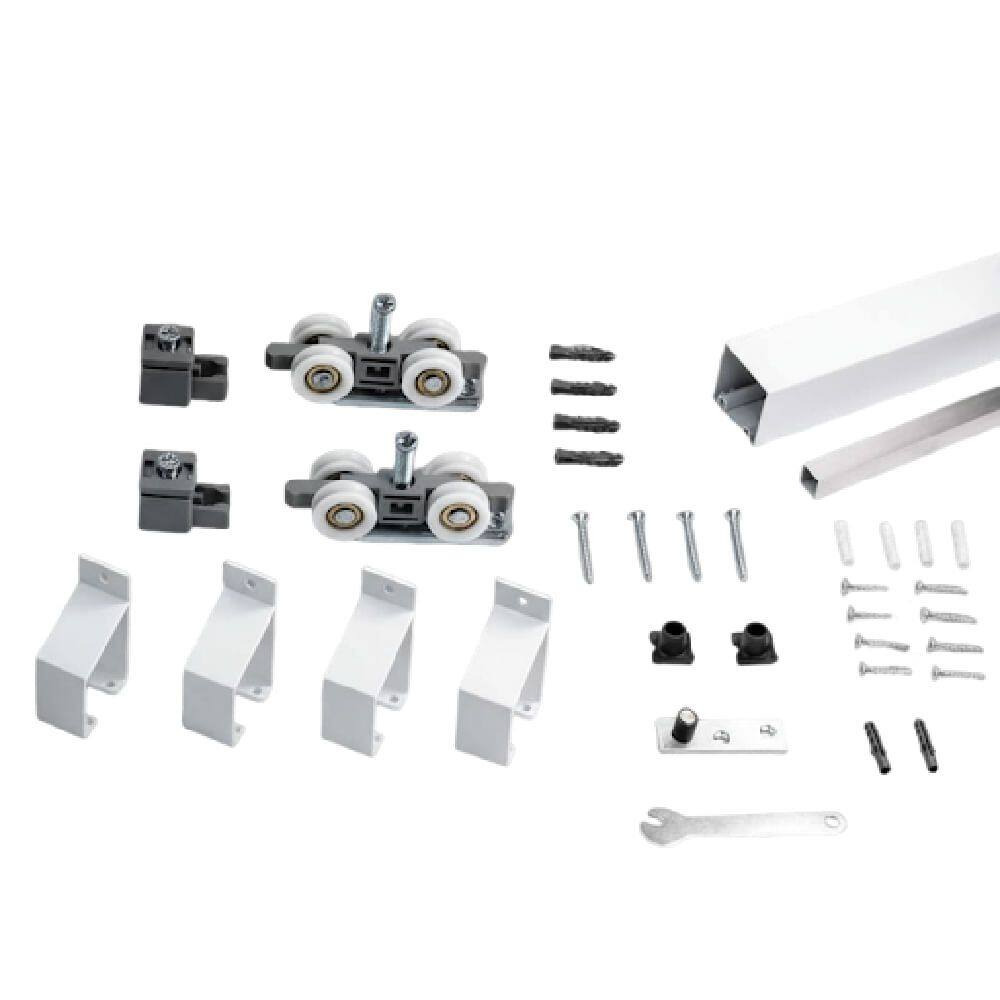 Kit Côncavo com Suporte Roldana 4 Rodas Branco 2 Metros - 00725 - PERFIL ROLD