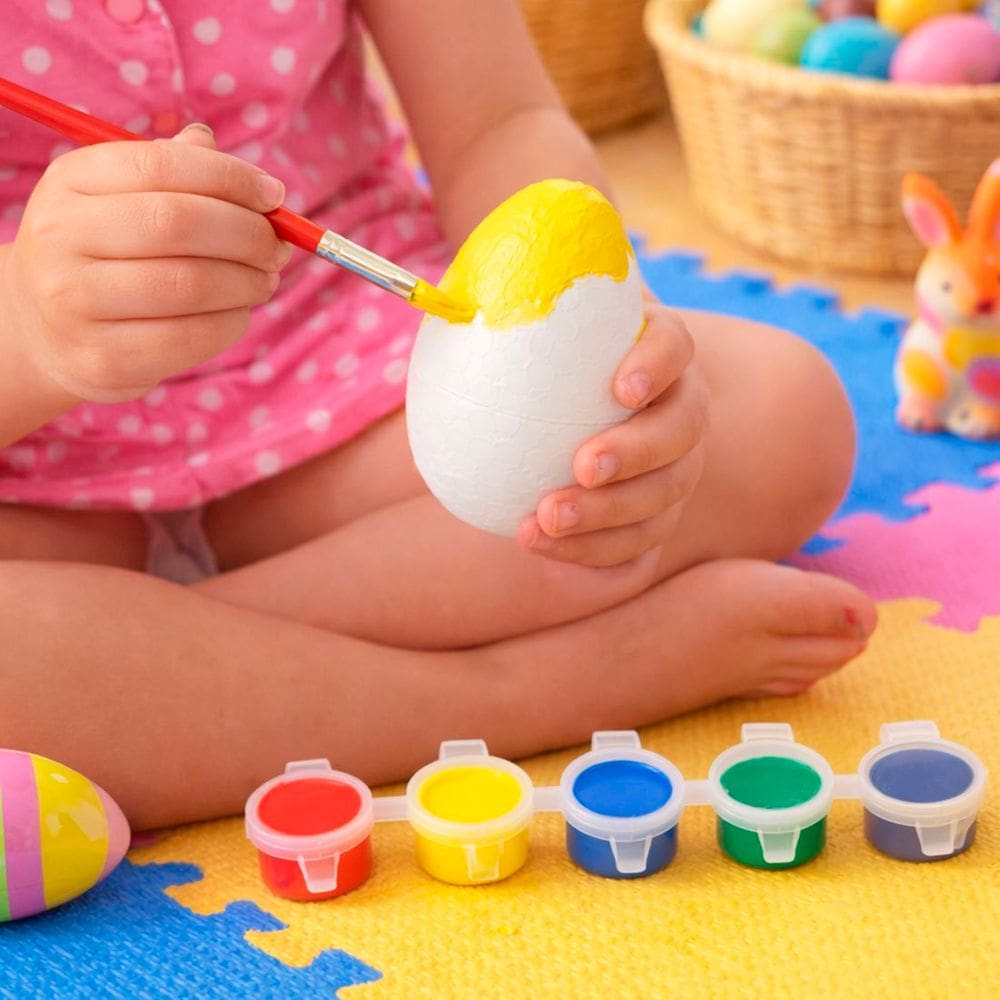 Ovos Coelhos Páscoa Para Pintar Colorir Com Pincel Kit 20pçs