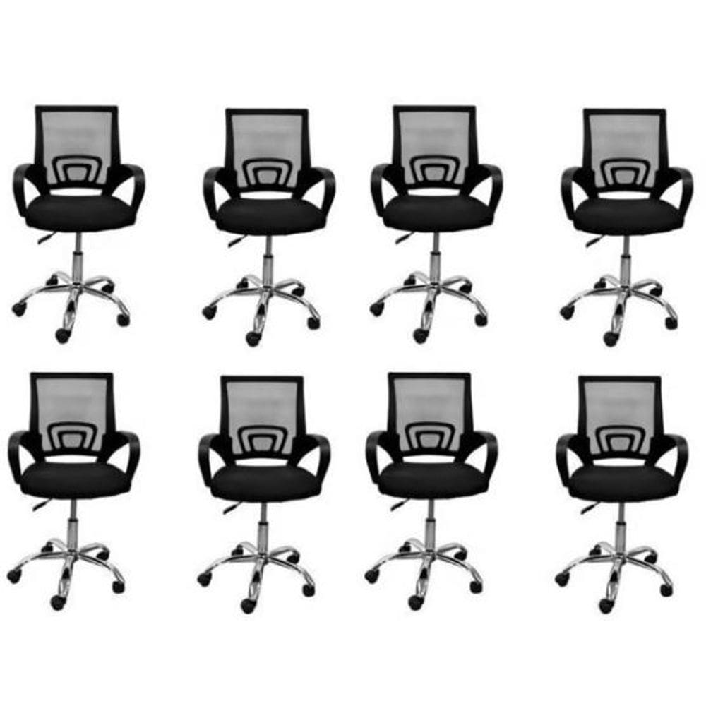 Kit com 8 Cadeiras New Java Secretária – Conforto Ergonômico para Escritório e Home Office