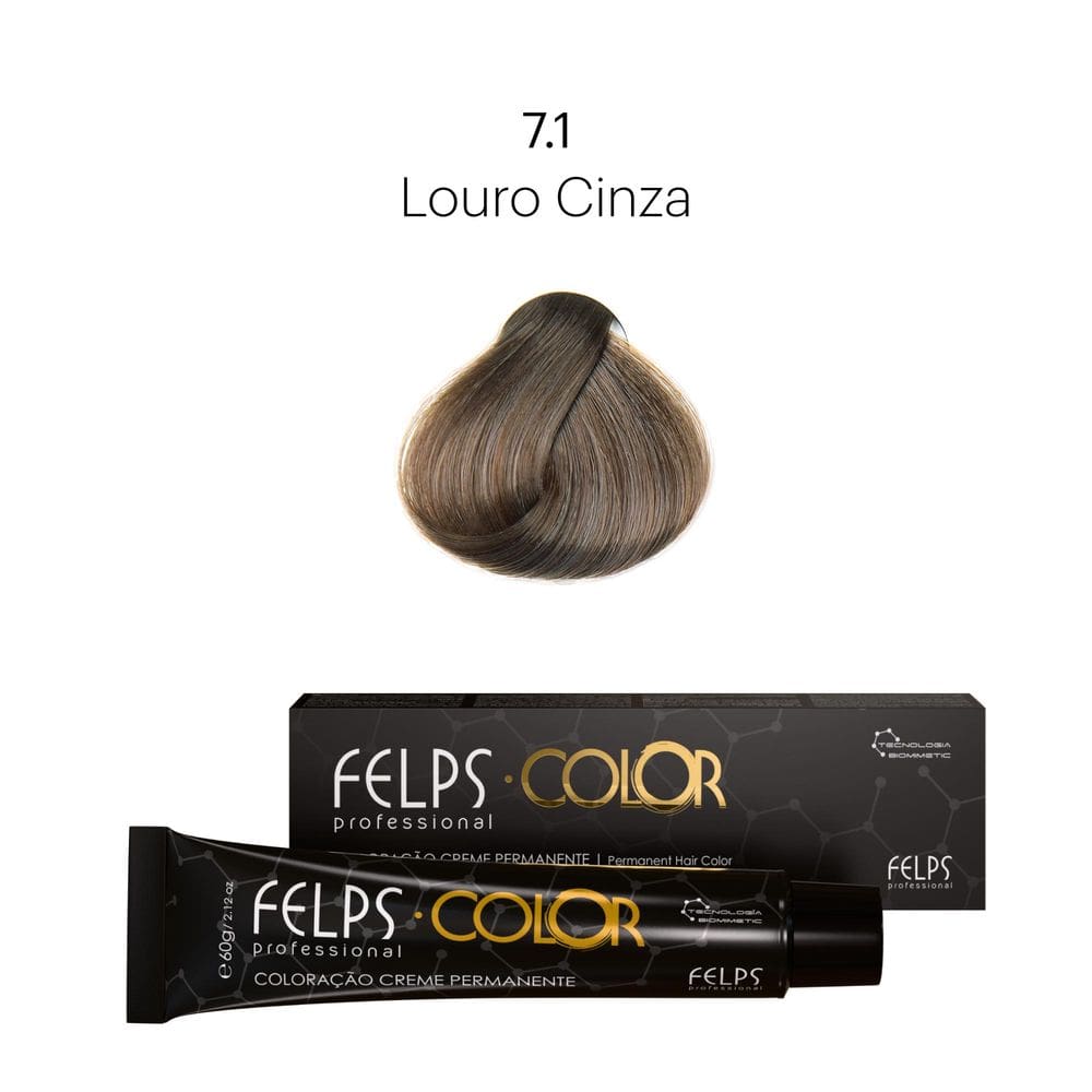 Coloração Profissional  Felps Color Louro Cinza 7.1 - 60g