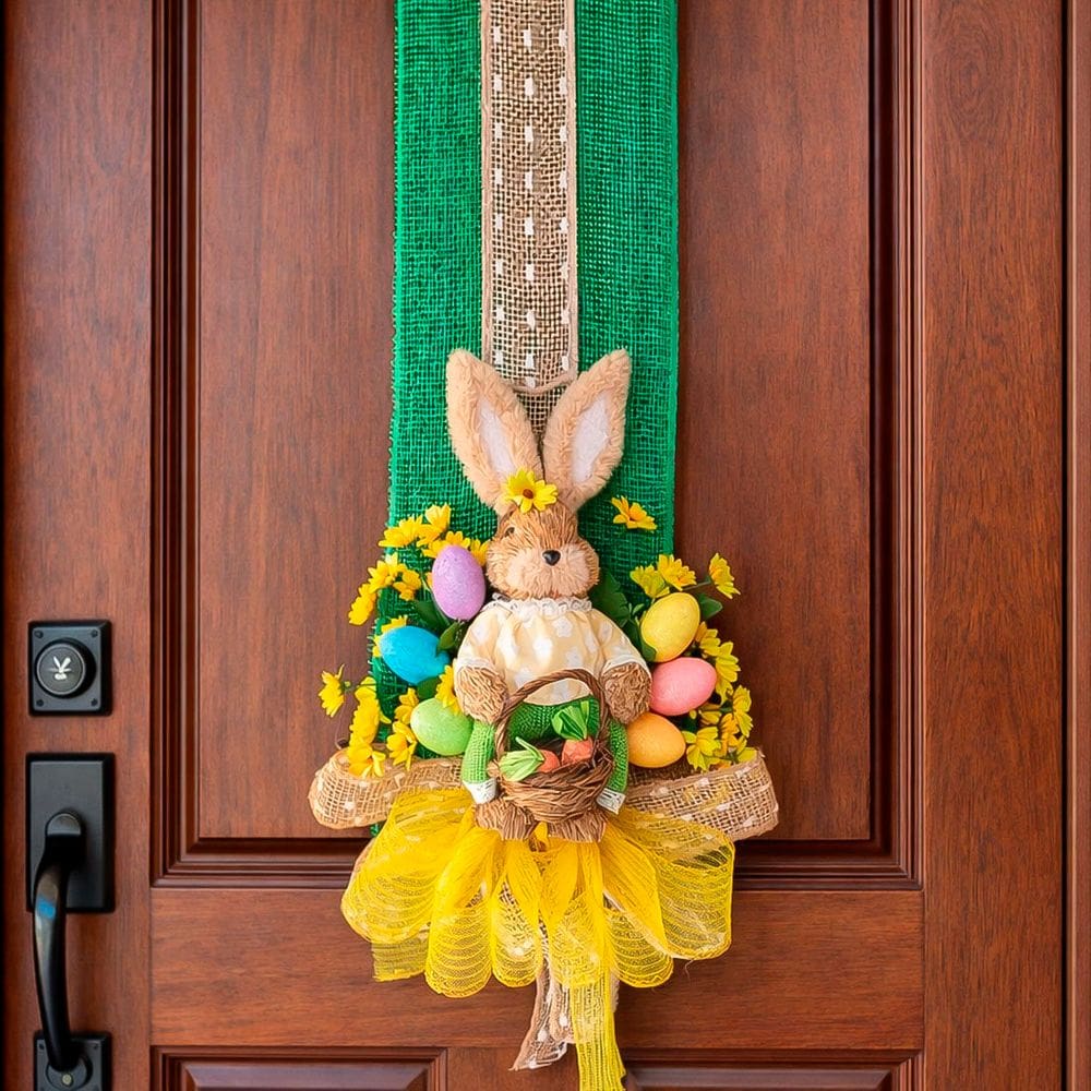 Decoração Páscoa Escapulário Porta Coelha Cesta Ovos 1,80m