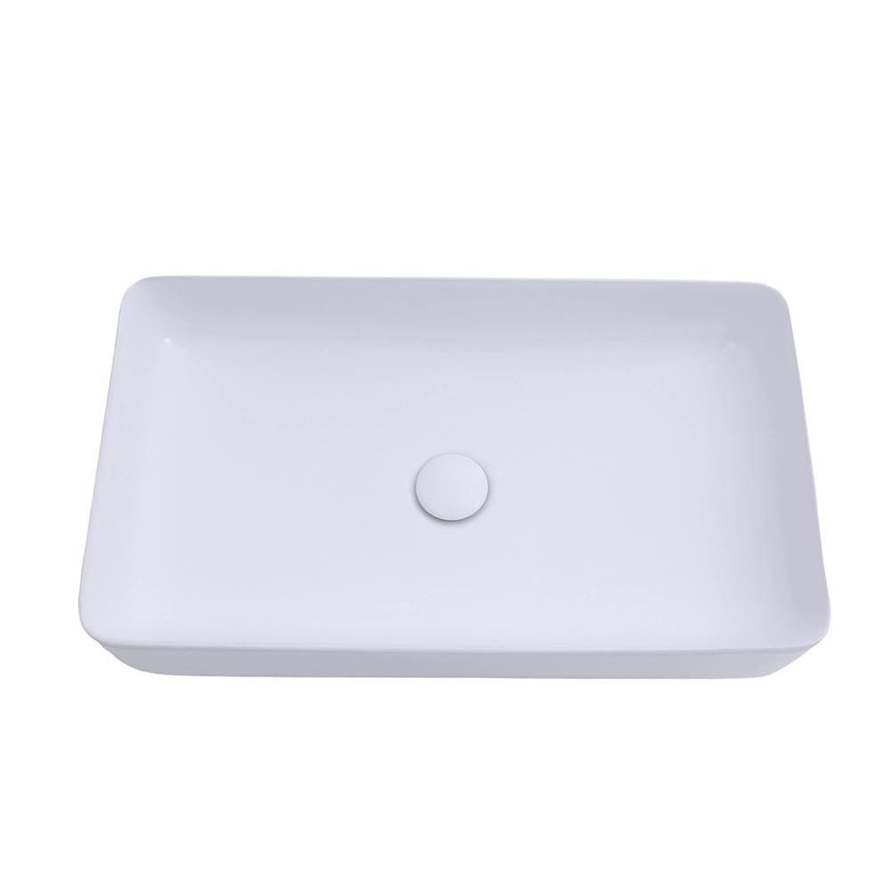 Cuba de Apoio para Banheiro Retangular Louça Cerâmica Roselita Pingoo.casa - Branco