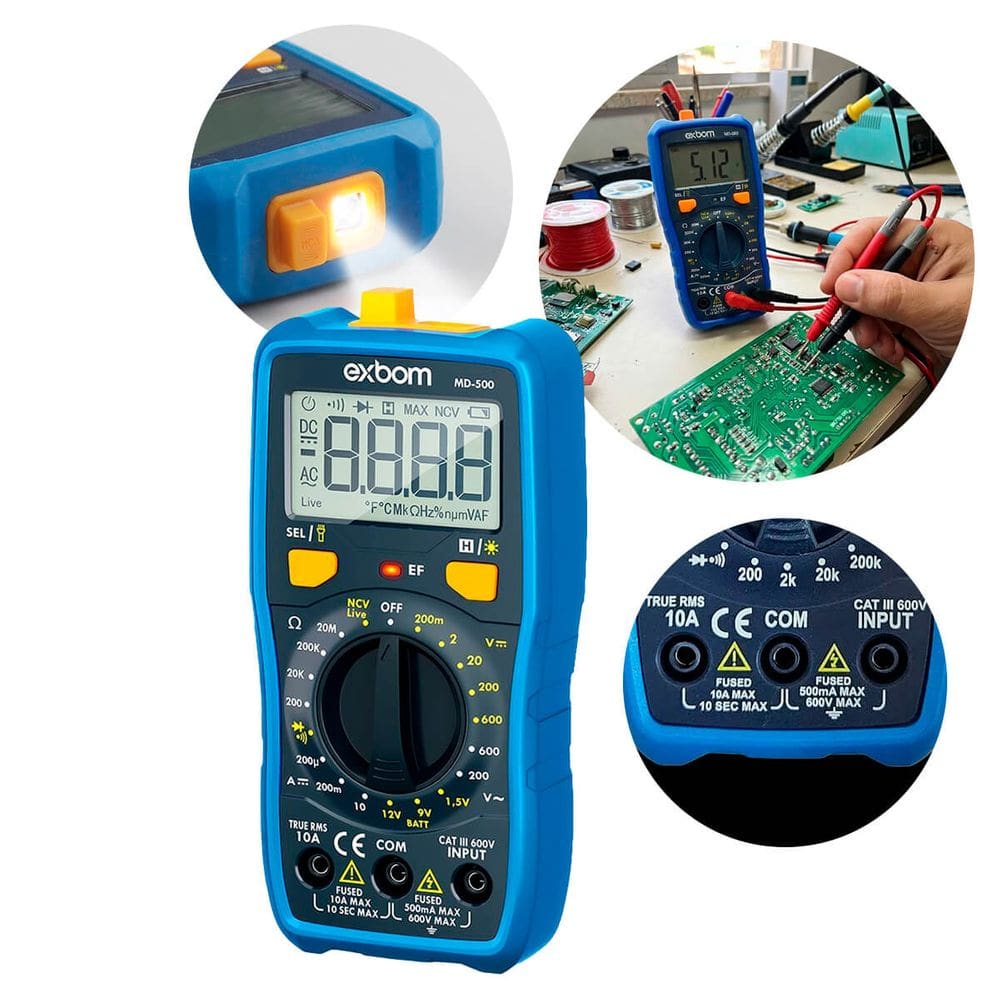 Multimetro Digital Profissional True RMS CAT III 600V