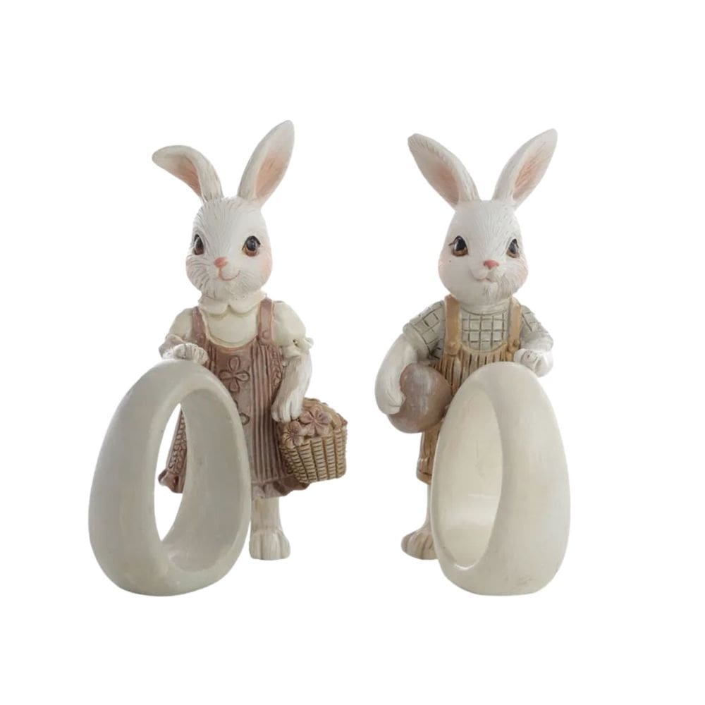 Porta Guardanapo De Pascoa Coelho La belle 10x4x7cm C/ 2Und 1098966