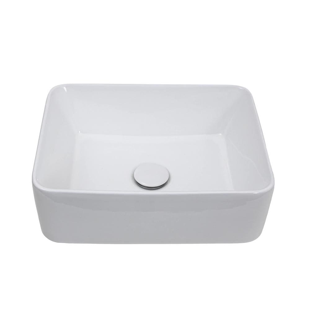 Cuba de Apoio para Banheiro Retangular Louça Cerâmica Galena - Branco