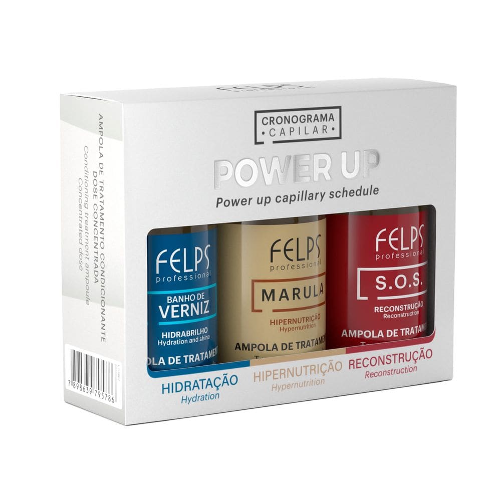 Ampolas de Cronograma Capilar 3 em 1 Felps Professional  - 3x15mL