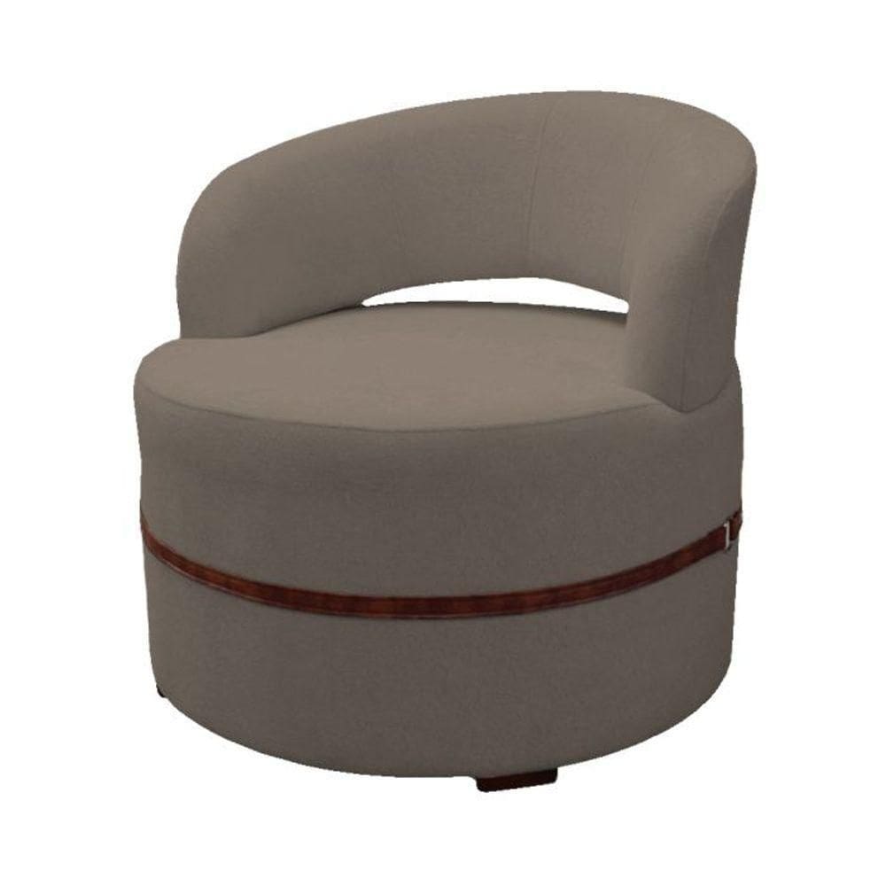 Poltrona De ativa Luana Estofada Para Sala Em Linho Marrom