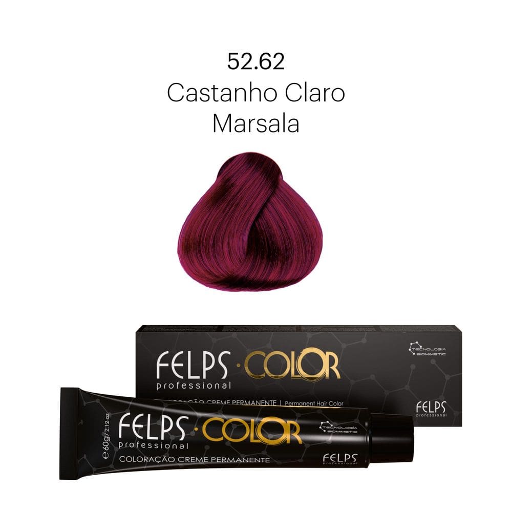 Coloração Profissional  Felps Color Marsala Vermelho Especial 52.62 - 60g