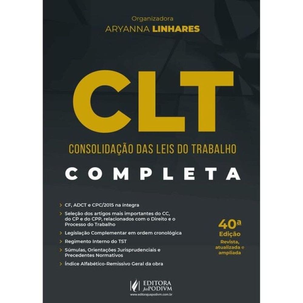 Clt - Consolidação Das Leis Do Trabalho - 45º Exame De Ordem - Preto E Branco - 2026