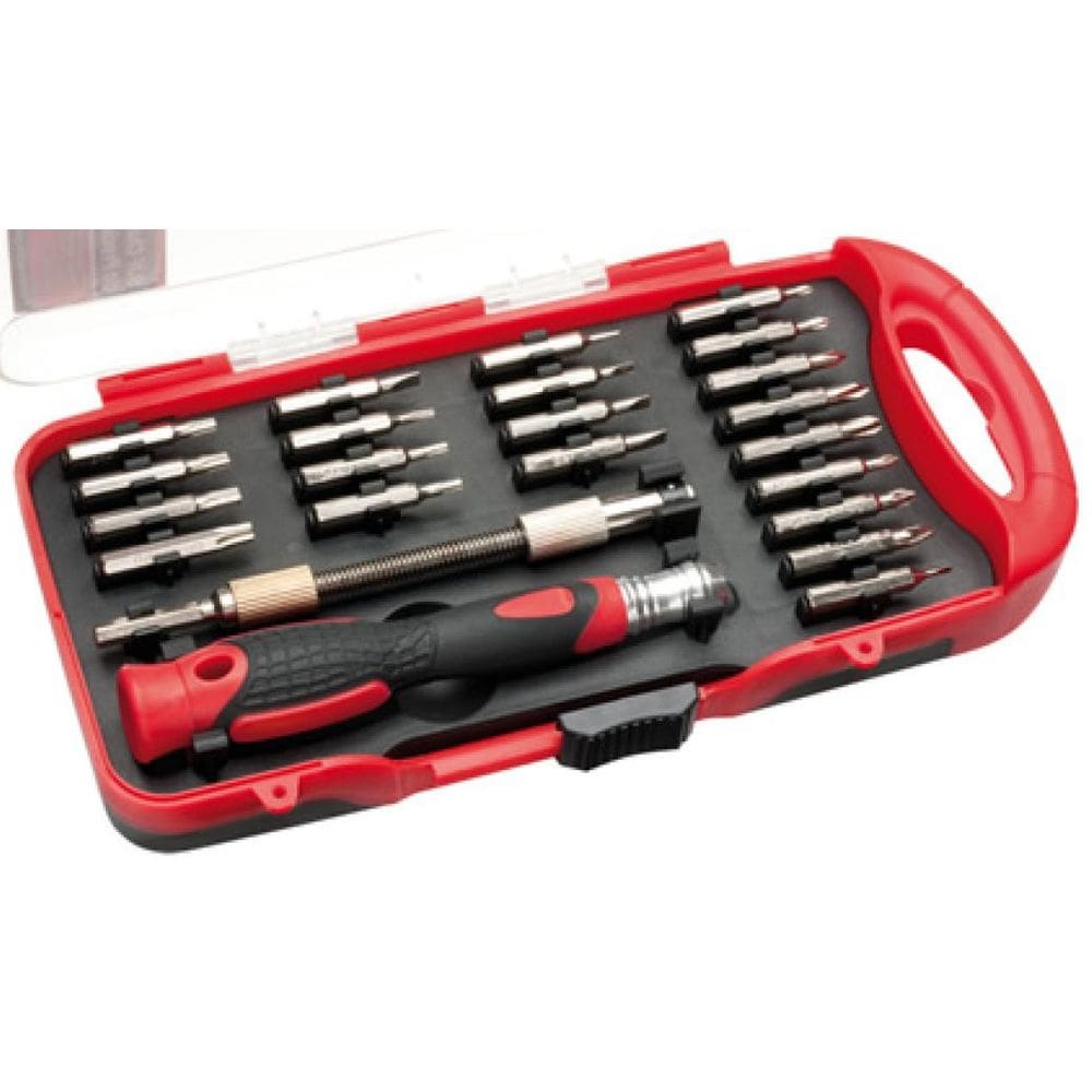 Jogo de chave fenda com 21 peças cabo com catraca e varios