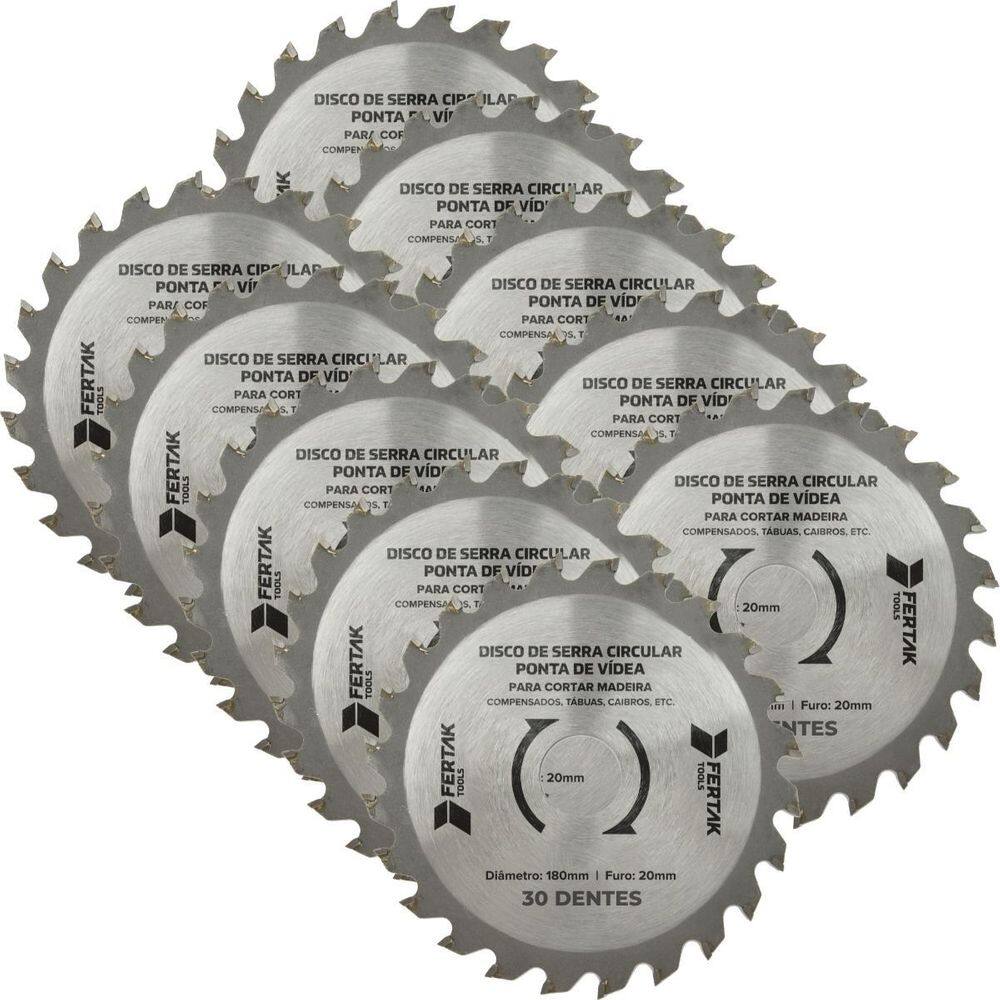 Disco De Serra Circular Ponta Vídea 30 Dentes 20X180Mm 10 Un