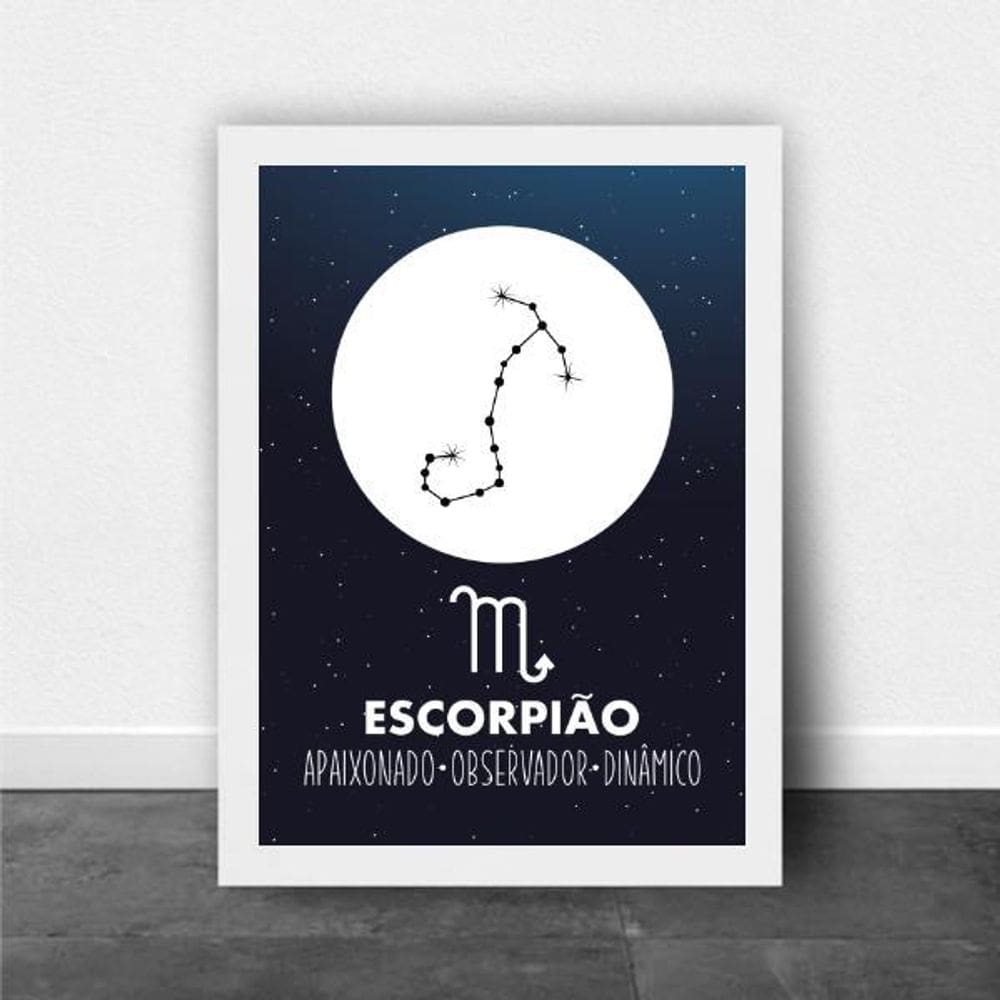 Quadro Decorativo Coleção Signos - Escorpião 45X34Cm
