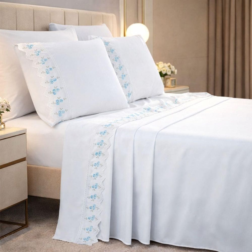 Jogo Cama Box Queen Solene 100%Algodao Extra Macio Premium